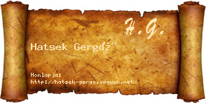 Hatsek Gergő névjegykártya